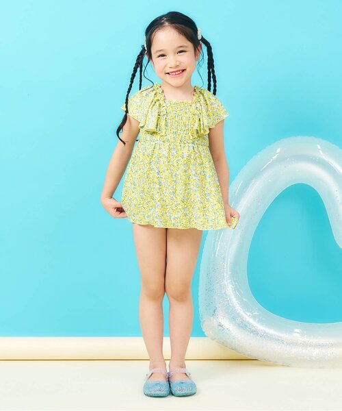 apres les cours(アプレレクール)の「【UVカット】シャーリングフリルワンピース水着_ジュニア対応(水着・キッズ・ピンク/レッド/ブラック/サックスブルー/オレンジ/イエロー・80/90/100/110/120/130/140)」の21枚目の写真