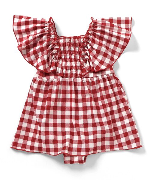 apres les cours(アプレレクール)の「【UVカット】シャーリングフリルワンピース水着_ジュニア対応(水着・キッズ・ピンク/レッド/ブラック/サックスブルー/オレンジ/イエロー・80/90/100/110/120/130/140)」の15枚目の写真