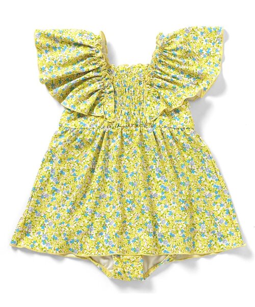 apres les cours(アプレレクール)の「【UVカット】シャーリングフリルワンピース水着_ジュニア対応(水着・キッズ・ピンク/レッド/ブラック/サックスブルー/オレンジ/イエロー・80/90/100/110/120/130/140)」の20枚目の写真