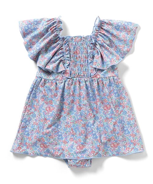 apres les cours(アプレレクール)の「【UVカット】シャーリングフリルワンピース水着(水着・キッズ・ピンク/レッド/ブラック/サックスブルー/オレンジ/イエロー・80/90/100/110/120/130/140)」の13枚目の写真