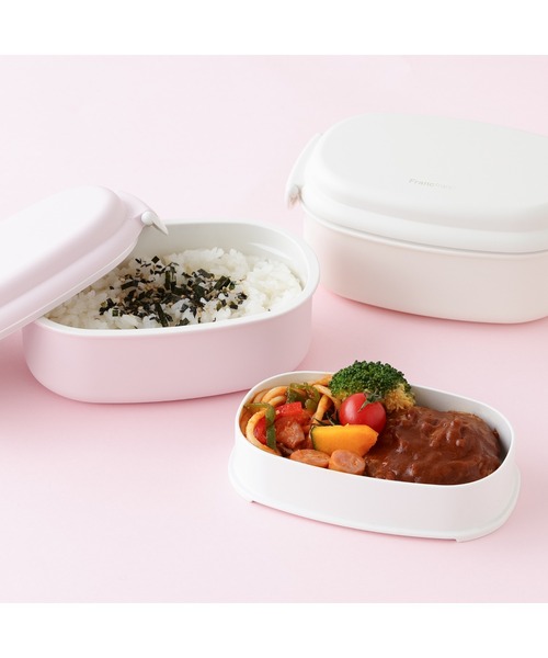 2WAY ロゴ ランチボックス アイボリー 弁当箱 1段 2段 ピクニック