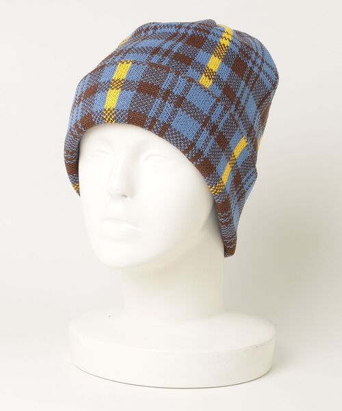 BEAMS（ビームス）の「B.CHECK Beanie（ニットキャップ/ビーニー・メンズ・ブラック/ブルー/グレー/マスタード・ONE SIZE）」の3枚目の写真