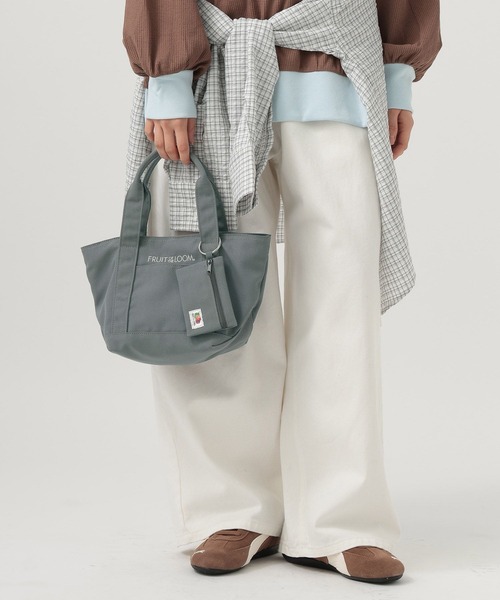 FRUIT OF THE LOOM（フルーツオブザルーム）の「【Fruit Of The Loom(フルーツオブザルーム)】別注ミニカラートートバッグ（トートバッグ・レディース・アイボリー/ブルー/グレー/ピンク/グリーン・FREE）」の3枚目の写真