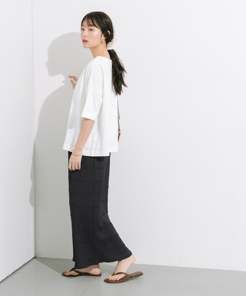 coca(coca)(コカ)の「シボシャーリングIラインスカート(スカート・レディース・ブラック/ラベンダー・S/M/L)」の8枚目の写真