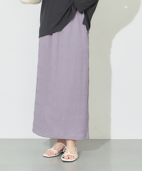 coca(coca)(コカ)の「シボシャーリングIラインスカート(スカート・レディース・ブラック/ラベンダー・S/M/L)」の13枚目の写真