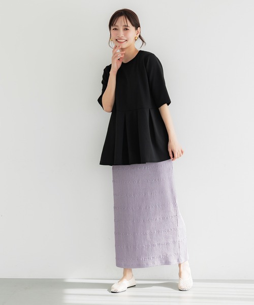 coca(coca)(コカ)の「シボシャーリングIラインスカート(スカート・レディース・ブラック/ラベンダー・S/M/L)」の15枚目の写真