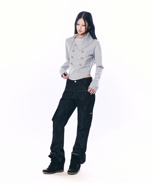 トップス SETUPEXE NAPOLEON HIGH-NECK JACKET NAPOLEON HIGH-NECK JACKET / GRAY（その他アウター）｜SETUP-EXE