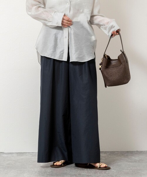 NOLLEY’S（ノーリーズ）の「ウォッシャブルエクセルテックタンブラー2タックワイドパンツ（その他パンツ・レディース・ブラウン/カーキ/ネイビー/ホワイト・39/38/36/34）」の4枚目の写真