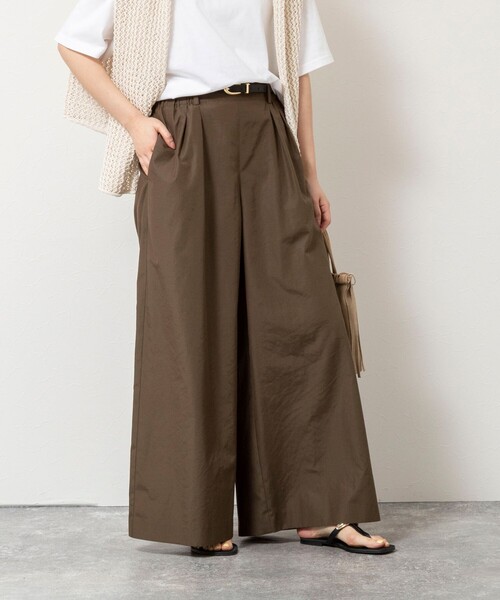 NOLLEY’S（ノーリーズ）の「ウォッシャブルエクセルテックタンブラー2タックワイドパンツ（その他パンツ・レディース・ブラウン/カーキ/ネイビー/ホワイト・39/38/36/34）」の3枚目の写真