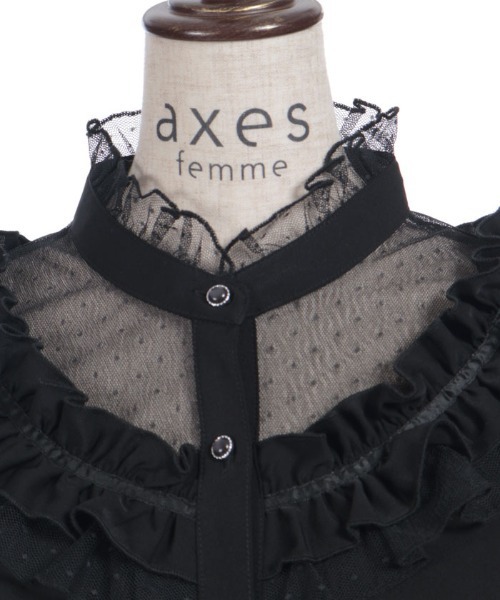 セール】ドットチュール姫袖ブラウス（シャツ/ブラウス）｜axes femme