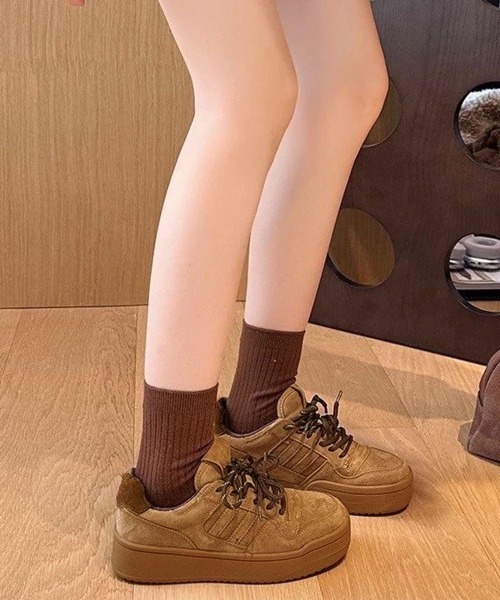 Miniministore(ミニミニストア)の「厚底コートスニーカーローカットレディース(スニーカー・レディース・キャメル/ホワイト・24.0cm/23.0cm/24.5cm/23.5cm/22.5cm)」の7枚目の写真
