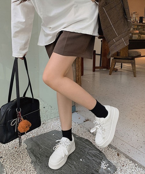 Miniministore(ミニミニストア)の「厚底コートスニーカーローカットレディース(スニーカー・レディース・キャメル/ホワイト・24.0cm/23.0cm/24.5cm/23.5cm/22.5cm)」の10枚目の写真