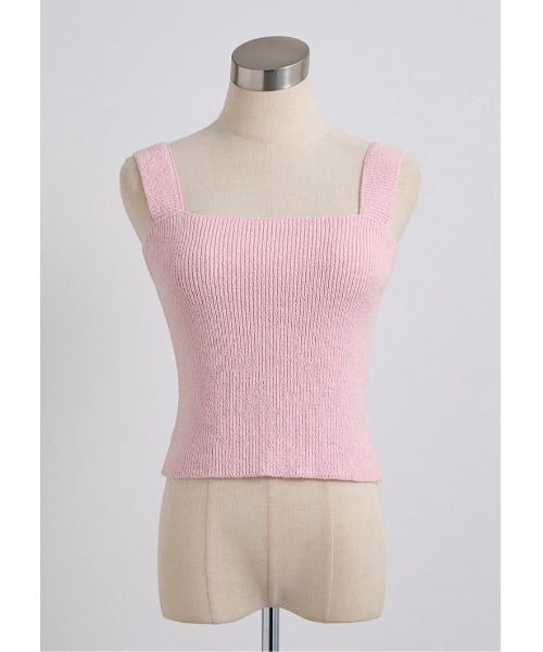 LUDICRUM(ルーディクルム)の「Loop yarn knit camisole(キャミソール・レディース・ピンク/ブラック×ホワイト/ホワイト×ブラック・FREE)」の16枚目の写真