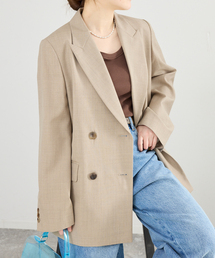 IENA | ツイルダブルブレストジャケット(テーラードジャケット)