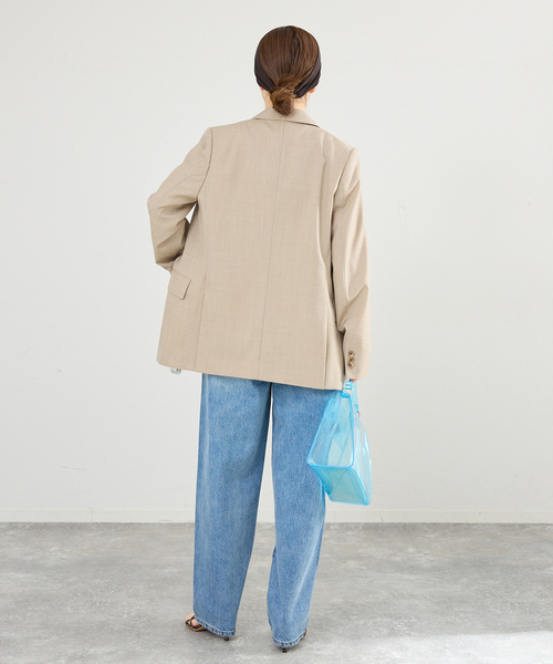 IENA（イエナ）の「ツイルダブルブレストジャケット（テーラードジャケット・レディース・ネイビー/ベージュ・38/36）」の8枚目の写真