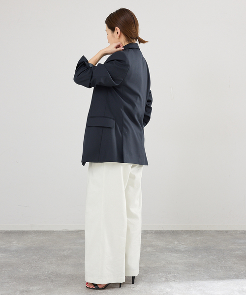 IENA（イエナ）の「ツイルダブルブレストジャケット（テーラードジャケット・レディース・ネイビー/ベージュ・38/36）」の12枚目の写真