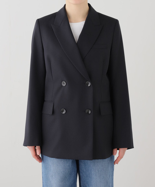 IENA（イエナ）の「ツイルダブルブレストジャケット（テーラードジャケット・レディース・ネイビー/ベージュ・38/36）」の14枚目の写真