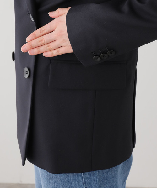 IENA（イエナ）の「ツイルダブルブレストジャケット（テーラードジャケット・レディース・ネイビー/ベージュ・38/36）」の18枚目の写真