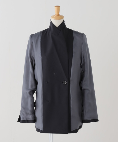 IENA（イエナ）の「ツイルダブルブレストジャケット（テーラードジャケット・レディース・ネイビー/ベージュ・38/36）」の22枚目の写真