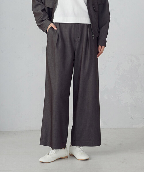 COMME CA ISM（コムサイズム）の「デニムライク ワイドパンツ/セットアップ対応（その他パンツ・レディース・ネイビー/チャコール・X-LARGE/LARGE/MEDIUM/SMALL）」の2枚目の写真