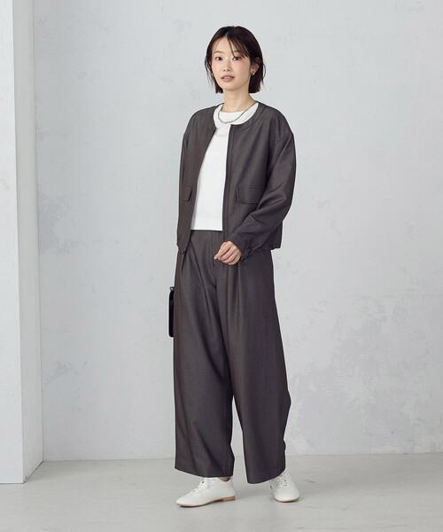 COMME CA ISM（コムサイズム）の「デニムライク ワイドパンツ/セットアップ対応（その他パンツ・レディース・ネイビー/チャコール・X-LARGE/LARGE/MEDIUM/SMALL）」の5枚目の写真