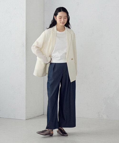 COMME CA ISM（コムサイズム）の「デニムライク ワイドパンツ/セットアップ対応（その他パンツ・レディース・ネイビー/チャコール・X-LARGE/LARGE/MEDIUM/SMALL）」の10枚目の写真