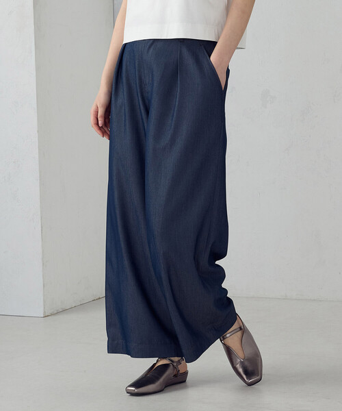 COMME CA ISM（コムサイズム）の「デニムライク ワイドパンツ/セットアップ対応（その他パンツ・レディース・ネイビー/チャコール・X-LARGE/LARGE/MEDIUM/SMALL）」の11枚目の写真