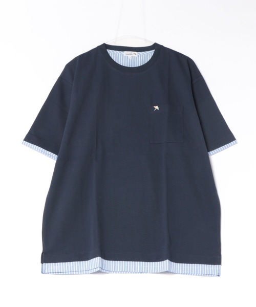 Arnold Palmer(アーノルドパーマー)の「ミラノリブ 布帛レイヤード Tシャツ(Tシャツ/カットソー・メンズ・グレイッシュベージュ/ホワイト/ネイビー・M/L/LL)」の16枚目の写真