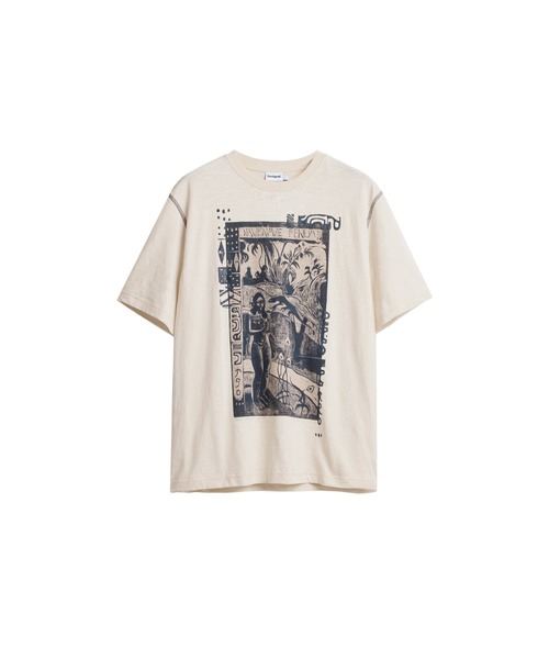 Desigual(デシグアル)の「ゴーギャンプリントヴィンテージ Tシャツ / フォトプリント(Tシャツ/カットソー・メンズ・ホワイト・XL/L/M/S)」の1枚目の写真