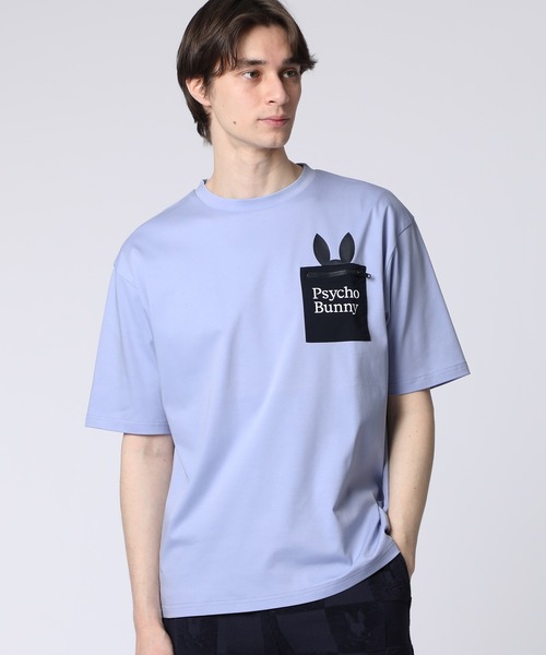 Psycho Bunny(サイコバニー)の「NEWポケットバニー シルケットスムースTシャツ(Tシャツ/カットソー・メンズ・ダークブルー/ホワイト/ライトブルー/ライトピンク/ライラック/ブラック・SMALL/MEDIUM/LARGE/X-LARGE)」の1枚目の写真