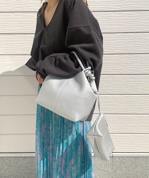 Q（キュー）の「ニュアンスプリーツスカート（スカート・レディース・ラベンダー/グリーン×ピンク・MEDIUM）」の6枚目の写真