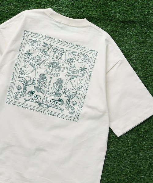 The Endless Summer(エンドレスサマー)の「TES BANDANA EMB BIG T-SHIRT / ビッグシルエットTシャツ(Tシャツ/カットソー・メンズ・ブラック/アイボリー/ホワイト・SMALL/MEDIUM/LARGE/X-LARGE)」の2枚目の写真