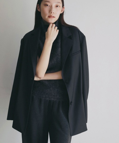 anuke(アンヌーク)の「Hightwist Over Jacket(テーラードジャケット・レディース・ネイビー/チャコールグレー・38inch/36inch)」の2枚目の写真