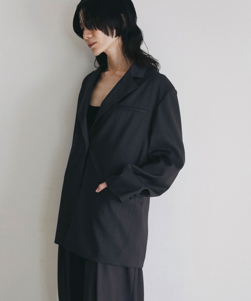 anuke(アンヌーク)の「Hightwist Over Jacket(テーラードジャケット・レディース・ネイビー/チャコールグレー・38inch/36inch)」の14枚目の写真