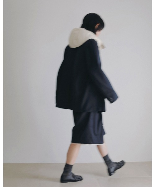 anuke(アンヌーク)の「Hightwist Over Jacket(テーラードジャケット・レディース・ネイビー/チャコールグレー・38inch/36inch)」の7枚目の写真