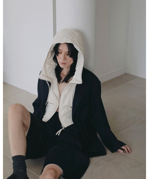 anuke(アンヌーク)の「Hightwist Over Jacket(テーラードジャケット・レディース・ネイビー/チャコールグレー・38inch/36inch)」の11枚目の写真