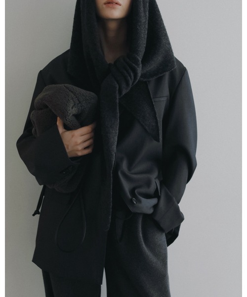 anuke(アンヌーク)の「Hightwist Over Jacket(テーラードジャケット・レディース・ネイビー/チャコールグレー・38inch/36inch)」の3枚目の写真