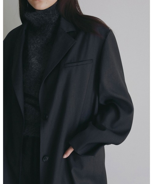 anuke(アンヌーク)の「Hightwist Over Jacket(テーラードジャケット・レディース・ネイビー/チャコールグレー・38inch/36inch)」の6枚目の写真