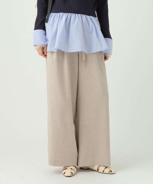 Elura（エルーラ）の「麻調ツイルワイドパンツ/656564（その他パンツ・レディース・グレー/ベージュ・MEDIUM/SMALL）」の5枚目の写真