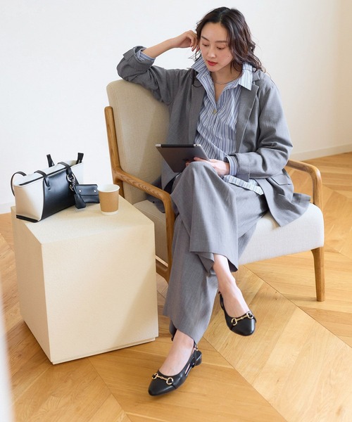 Elura（エルーラ）の「麻調ツイルワイドパンツ/656564（その他パンツ・レディース・グレー/ベージュ・MEDIUM/SMALL）」の16枚目の写真