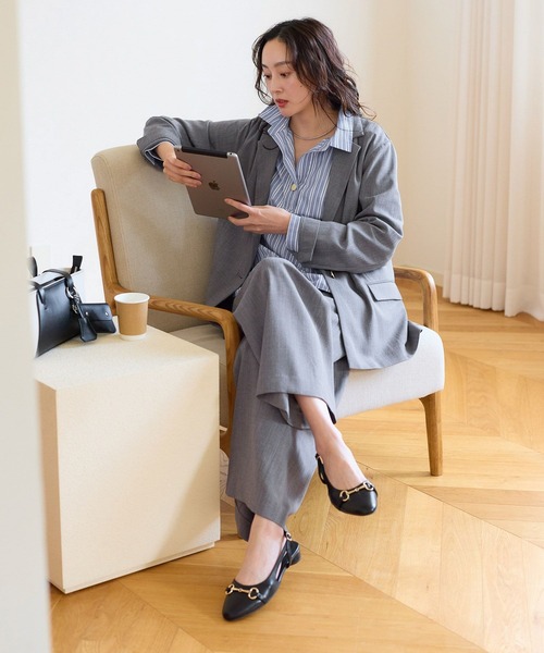 Elura（エルーラ）の「麻調ツイルワイドパンツ/656564（その他パンツ・レディース・グレー/ベージュ・MEDIUM/SMALL）」の18枚目の写真