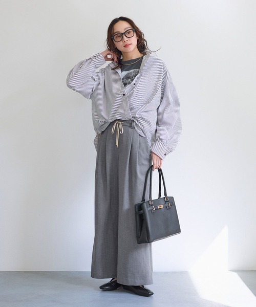 Elura（エルーラ）の「麻調ツイルワイドパンツ/656564（その他パンツ・レディース・グレー/ベージュ・MEDIUM/SMALL）」の19枚目の写真