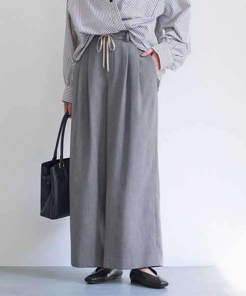 Elura（エルーラ）の「麻調ツイルワイドパンツ/656564（その他パンツ・レディース・グレー/ベージュ・MEDIUM/SMALL）」の20枚目の写真