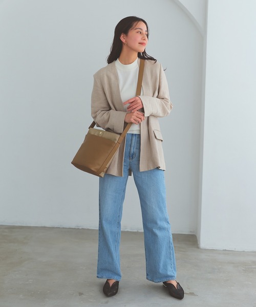 Breath TOPKAPI(ブレストプカピ)の「【Breath TOPKAPI】LINEA リネア レザーコンビ バケット ショルダーバッグ(ショルダーバッグ・レディース・ブラウン/ブラック・FREE)」の4枚目の写真