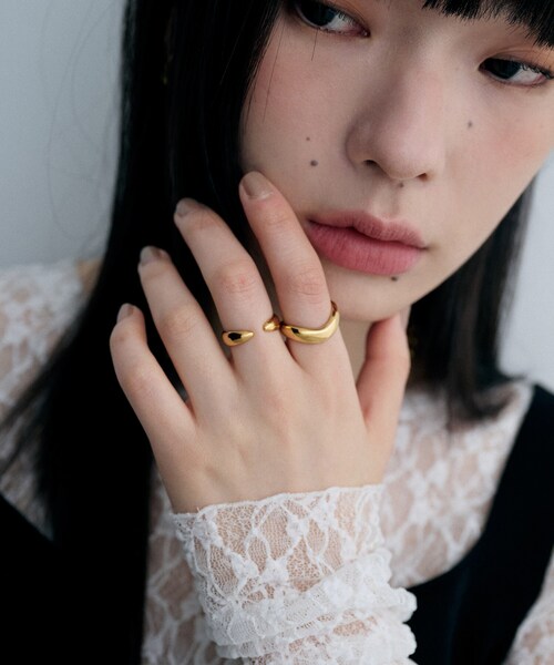 COCOSHNIK ONKITSCH(ココシュニックオンキッチュ)の「シルバー ポインテッドオープンリング GP(リング・レディース・ゴールド・14/12/10)」の8枚目の写真