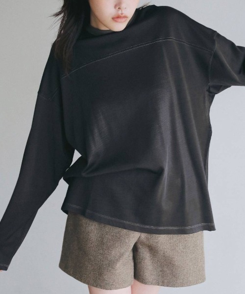 anuke(アンヌーク)の「anuke Herringbone Short Pants ヘリンボーンショートパンツ/62620718(その他パンツ・レディース・ベージュ/チャコールグレー・36/38)」の7枚目の写真