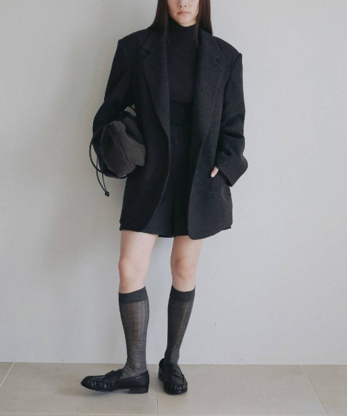 anuke(アンヌーク)の「anuke Herringbone Short Pants ヘリンボーンショートパンツ/62620718(その他パンツ・レディース・ベージュ/チャコールグレー・36/38)」の5枚目の写真
