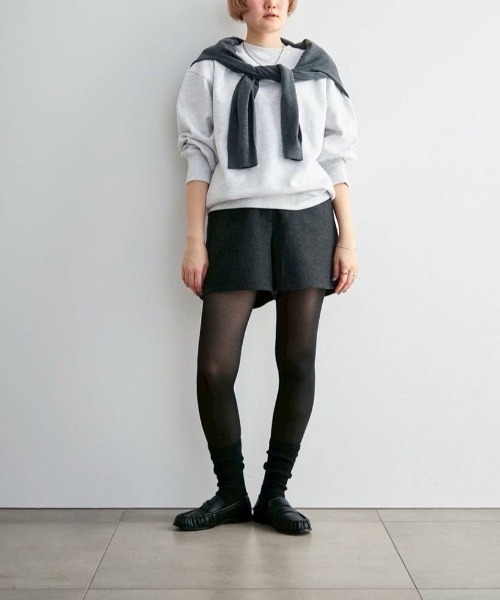 anuke(アンヌーク)の「anuke Herringbone Short Pants ヘリンボーンショートパンツ/62620718(その他パンツ・レディース・ベージュ/チャコールグレー・36/38)」の12枚目の写真