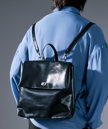 Ellno Loset（エルノロゼット）の「faux leather backpack/合皮スクエアバックパック（バックパック/リュック）」
