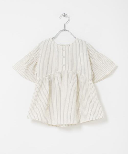 URBAN RESEARCH DOORS（アーバンリサーチドアーズ）の「『150サイズあり』ストライプ2wayサッカーブラウス(KIDS)（シャツ/ブラウス・キッズ・ブルー/オフホワイト・150/120/105/135）」の2枚目の写真